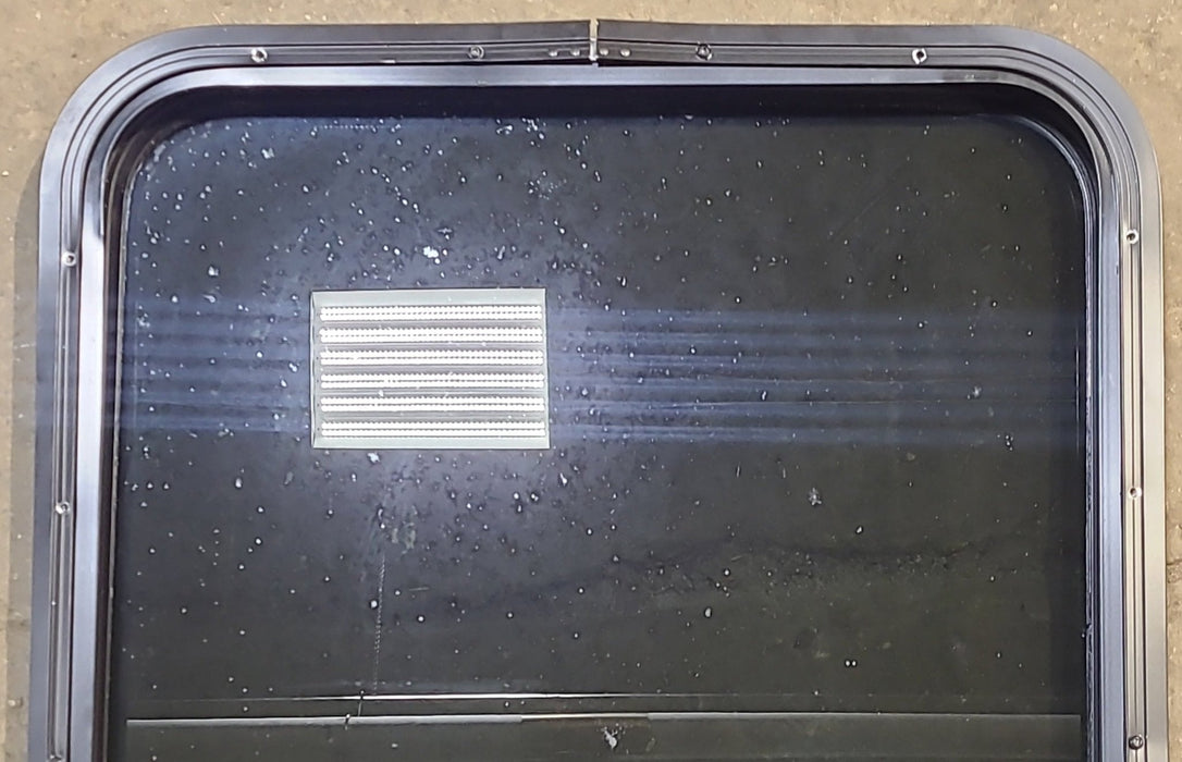 Used Black Radius Non Opening Window : 23 1/2" W x 25 1/2" H x 1 7/8" D