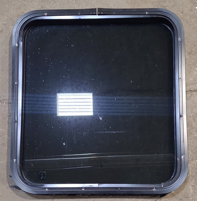 Used Black Radius Non Opening Window : 23 1/2" W x 25 1/2" H x 1 7/8" D