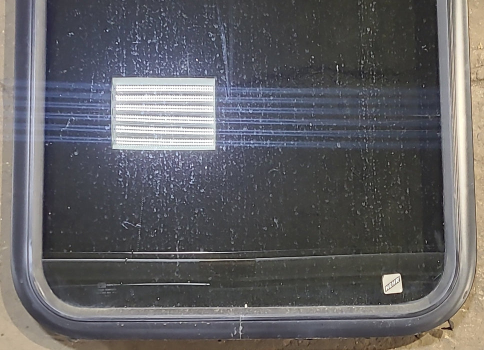 Used Black Radius Non Opening Window : 23 1/2" W x 25 1/2" H x 1 7/8" D