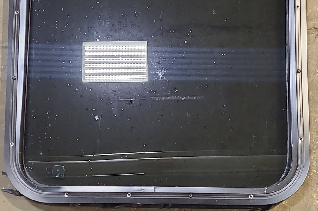 Used Black Radius Non Opening Window : 23 1/2" W x 25 1/2" H x 1 7/8" D