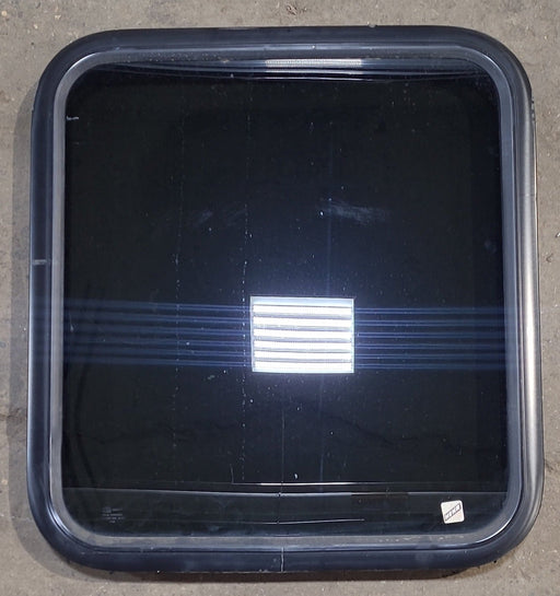 Used Black Radius Non Opening Window : 23 1/2" W x 25 1/2" H x 1 7/8" D - Young Farts RV Parts