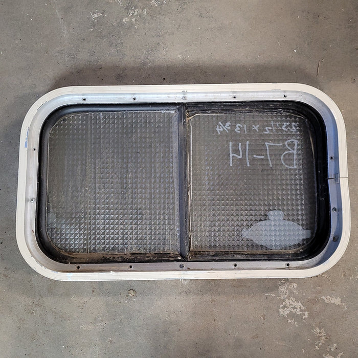 Used Black Radius Non-Opening Window : 23 1/2 X 13 3/4 X 2" D - Young Farts RV Parts