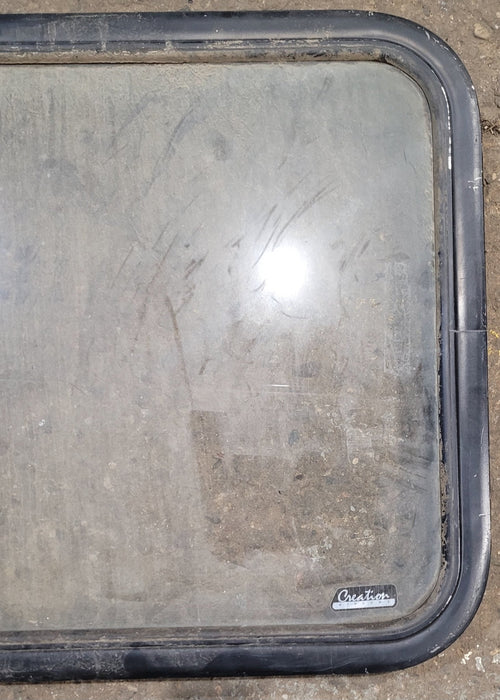 Used Black Radius Non-Opening Window : 23 1/4" W x 21 1/2" H x 1 7/8" D