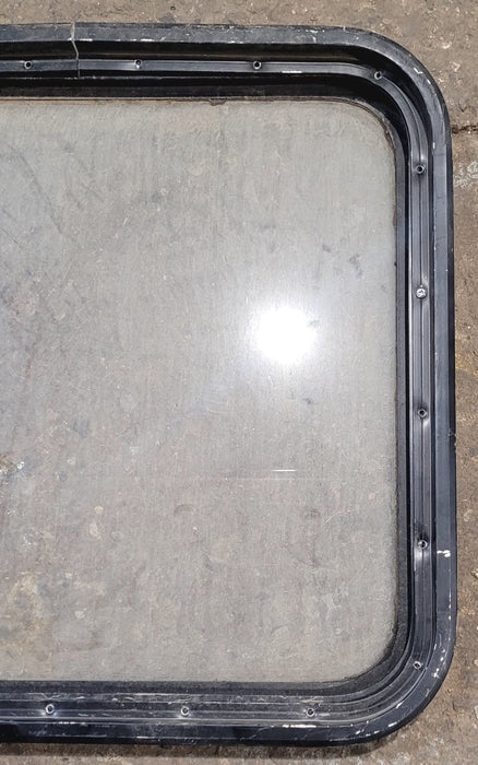 Used Black Radius Non-Opening Window : 23 1/4" W x 21 1/2" H x 1 7/8" D