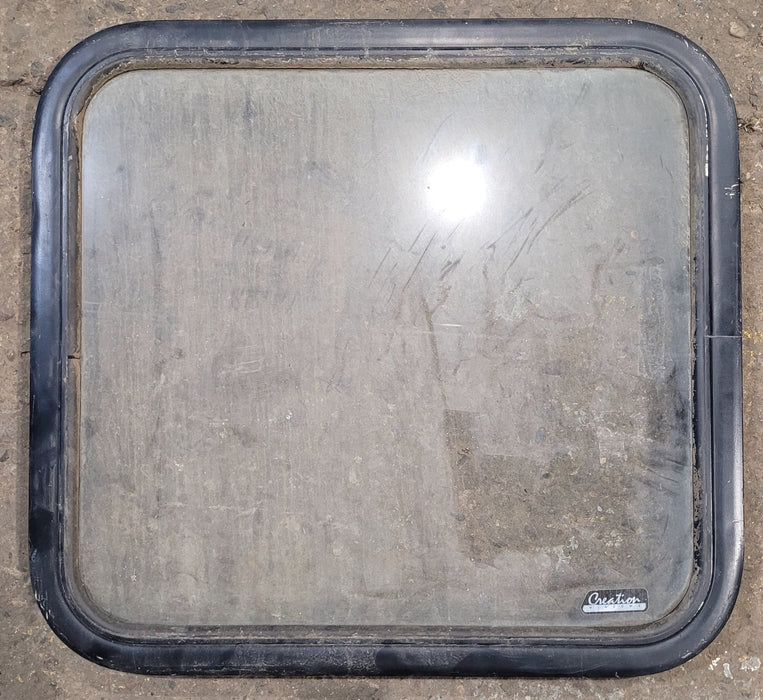 Used Black Radius Non-Opening Window : 23 1/4" W x 21 1/2" H x 1 7/8" D