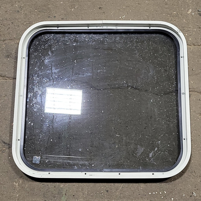 Used Black Radius Non-Opening Window : 23 1/4" W X 21 3/4" H X 1 3/8" D