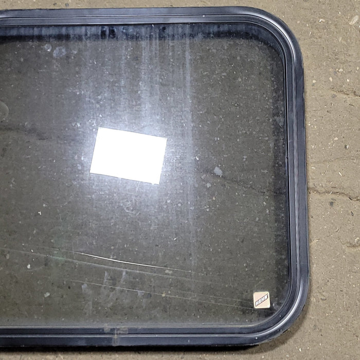 Used Black Radius Non-Opening Window : 23 1/4" W X 21 3/4" H X 1 3/8" D
