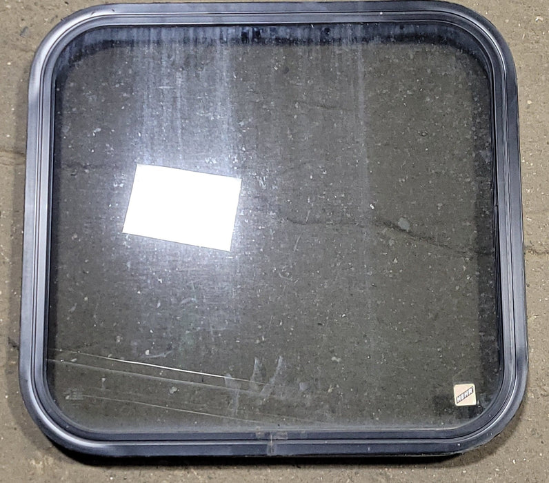 Used Black Radius Non-Opening Window : 23 1/4" W X 21 3/4" H X 1 3/8" D