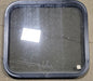 Used Black Radius Non-Opening Window : 23 1/4" W X 21 3/4" H X 1 3/8" D - Young Farts RV Parts