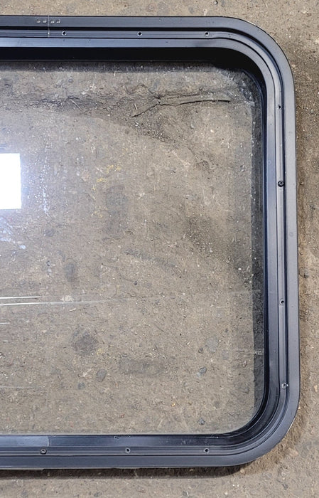 Used Black Radius Non Opening Window : 23 1/4" W x 21 3/4" H x 1 7/8"