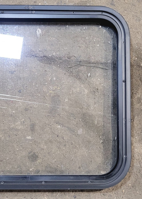 Used Black Radius Non Opening Window : 23 1/4" W x 21 3/4" H x 1 7/8"