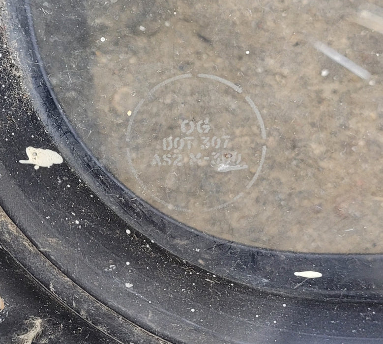 Used Black Radius Non Opening Window : 23 1/4" W x 21 3/4" H x 1 7/8"
