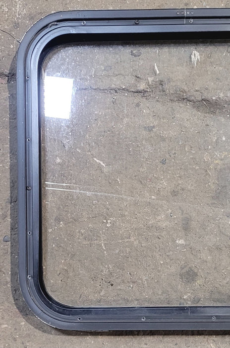 Used Black Radius Non Opening Window : 23 1/4" W x 21 3/4" H x 1 7/8"