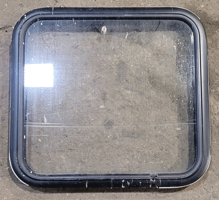 Used Black Radius Non Opening Window : 23 1/4" W x 21 3/4" H x 1 7/8"