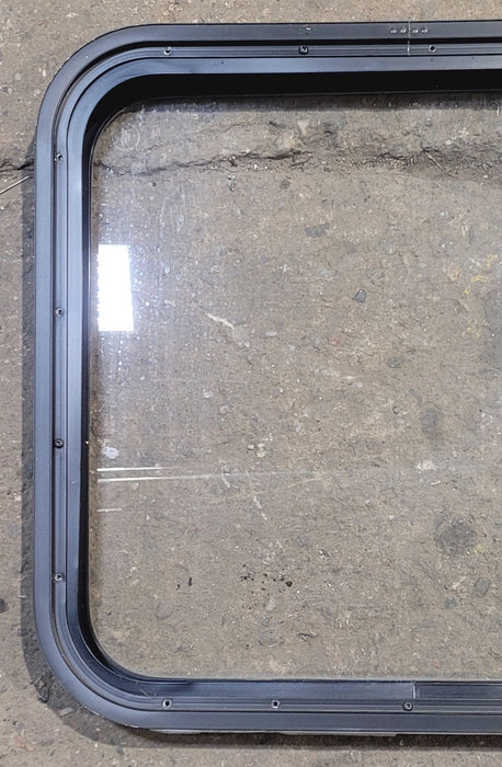 Used Black Radius Non Opening Window : 23 1/4" W x 21 3/4" H x 1 7/8"