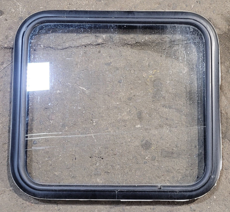 Used Black Radius Non Opening Window : 23 1/4" W x 21 3/4" H x 1 7/8"