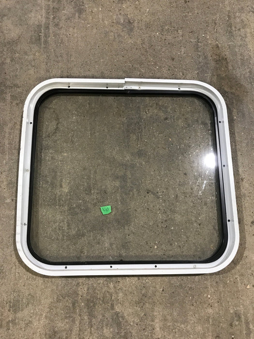 Used Black Radius Non-Opening Window : 23 1/4" W X 21 3/4" H X 2" D