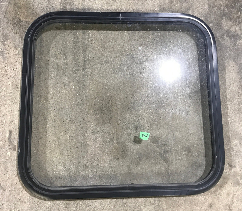 Used Black Radius Non-Opening Window : 23 1/4" W X 21 3/4" H X 2" D