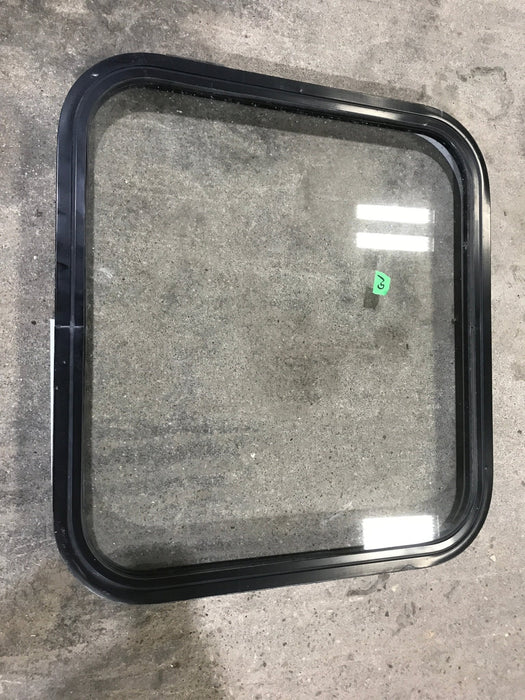 Used Black Radius Non-Opening Window : 23 1/4" W X 21 3/4" H X 2" D