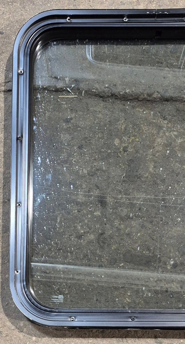 Used Black Radius Non Opening Window : 23 3/4" W x 26" H x 2" D