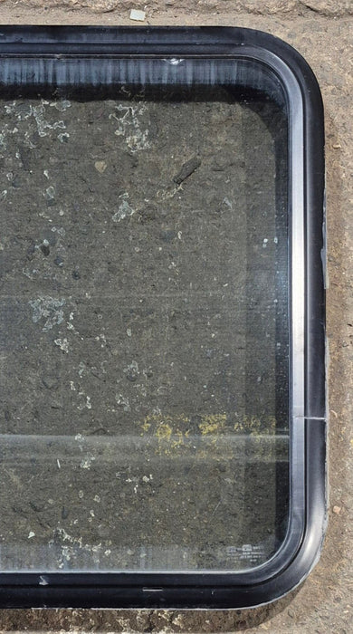 Used Black Radius Non Opening Window : 23 3/4" W x 26" H x 2" D