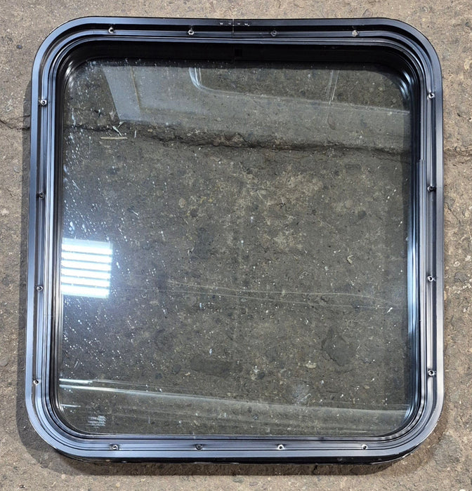 Used Black Radius Non Opening Window : 23 3/4" W x 26" H x 2" D