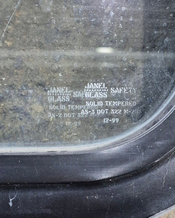 Used Black Radius Non Opening Window : 23 3/4" W x 26" H x 2" D