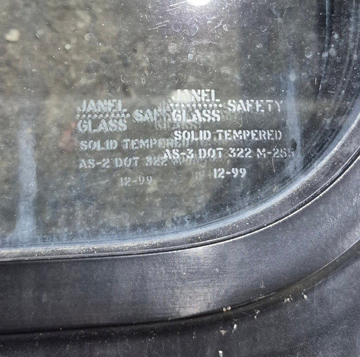 Used Black Radius Non Opening Window : 23 3/4" W x 26" H x 2" D