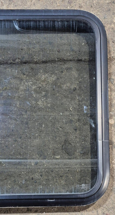 Used Black Radius Non Opening Window : 23 3/4" W x 26" H x 2" D