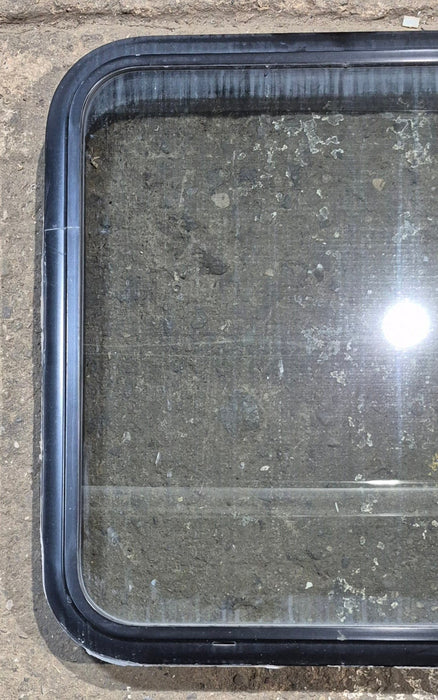 Used Black Radius Non Opening Window : 23 3/4" W x 26" H x 2" D