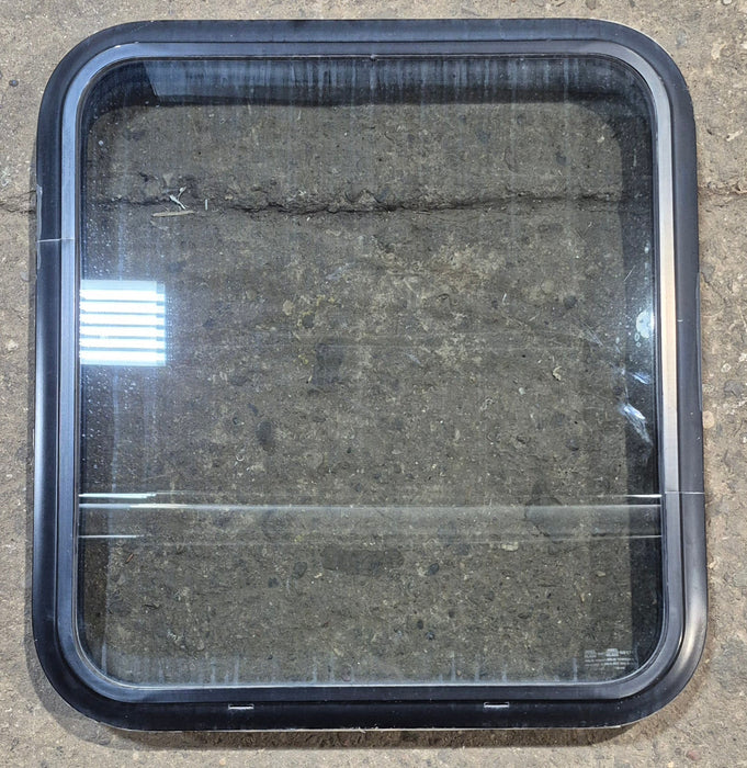 Used Black Radius Non Opening Window : 23 3/4" W x 26" H x 2" D