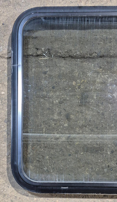 Used Black Radius Non Opening Window : 23 3/4" W x 26" H x 2" D