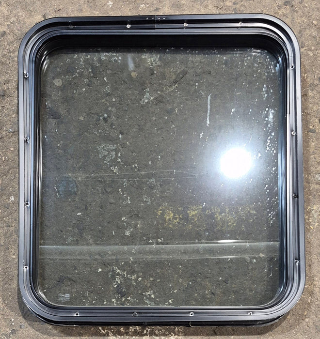 Used Black Radius Non Opening Window : 23 3/4" W x 26" H x 2" D