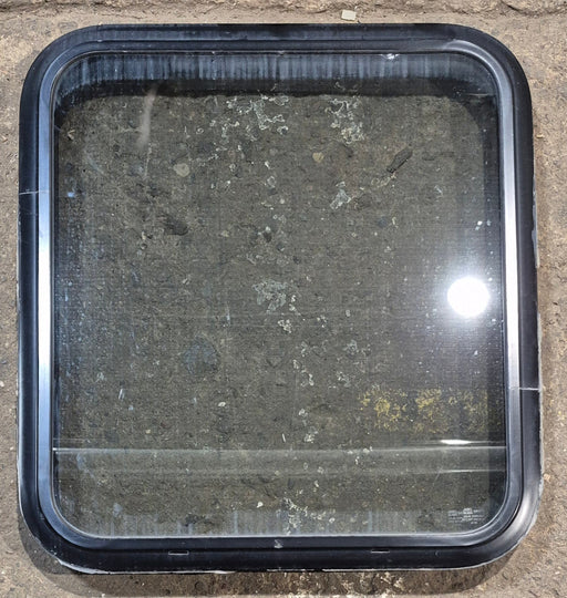 Used Black Radius Non Opening Window : 23 3/4" W x 26" H x 2" D - Young Farts RV Parts