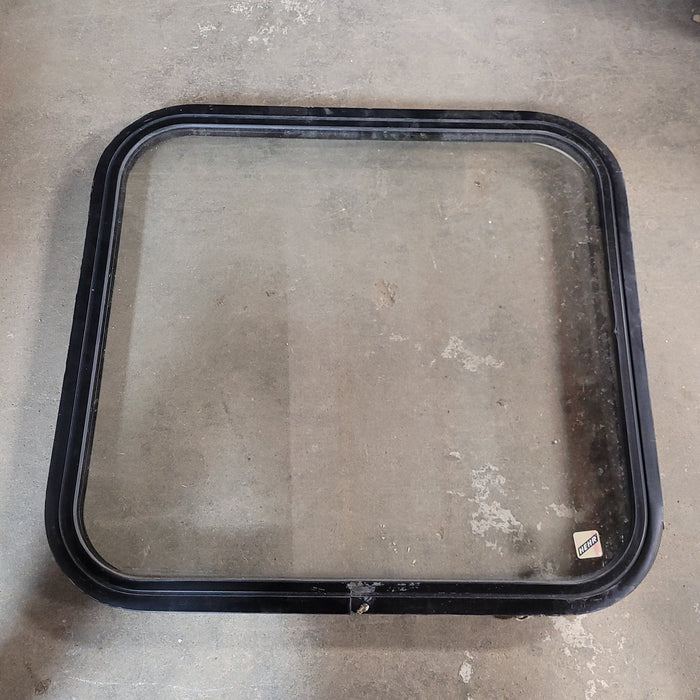 Used Black Radius Non-Opening Window : 23 3/4 X 22 X 2" D