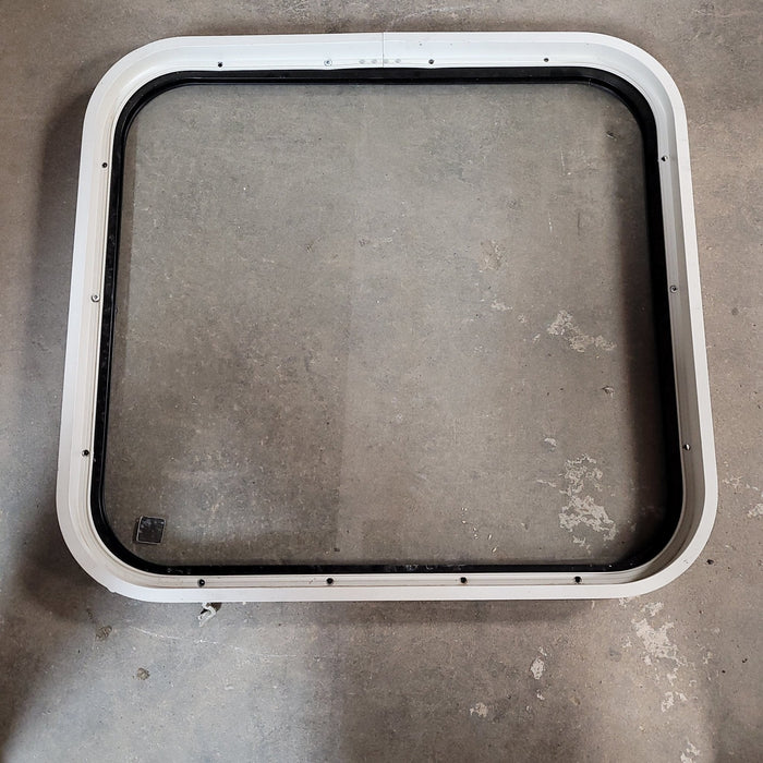 Used Black Radius Non-Opening Window : 23 3/4 X 22 X 2" D