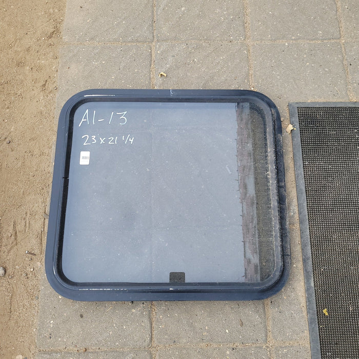 Used Black Radius Non-Opening Window : 23 X 21 1/4 X 2" D