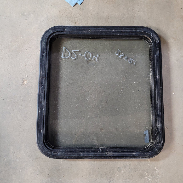 Used Black Radius Non-Opening Window : 23 X 21 X 2" D