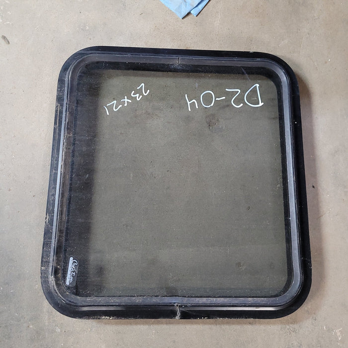 Used Black Radius Non-Opening Window : 23 X 21 X 2" D