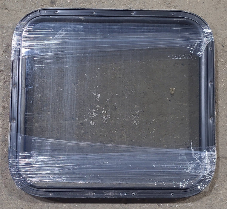 Used Black Radius Non Opening Window : 24 1/2" W x 23" H x 1 1/4" D