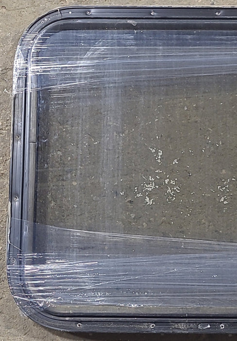 Used Black Radius Non Opening Window : 24 1/2" W x 23" H x 1 1/4" D