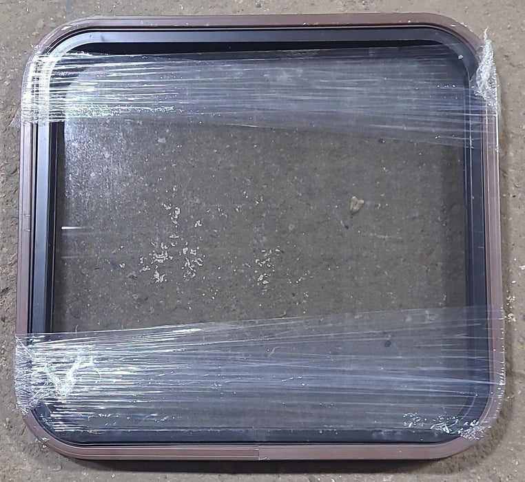 Used Black Radius Non Opening Window : 24 1/2" W x 23" H x 1 1/4" D