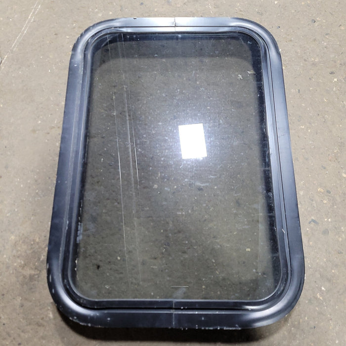 Used Black Radius Non-Opening Window : 24 1/2" X 16 3/4" X 2" D