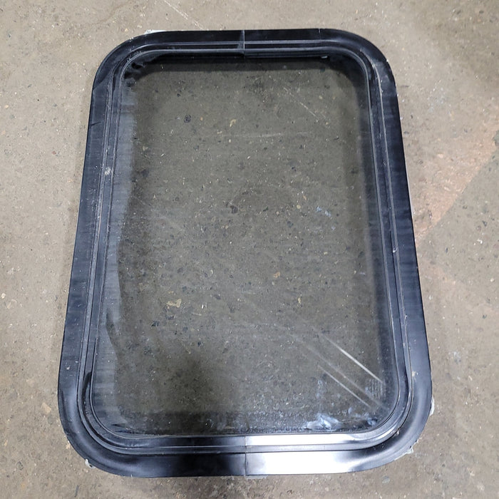 Used Black Radius Non-Opening Window : 24 1/2" X 16 3/4" X 2" D