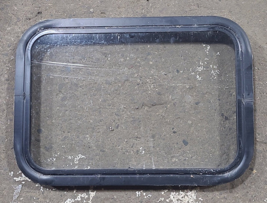 Used Black Radius Non Opening Window : 24 1/4" W x 16 3/4" H x 1 7/8" D