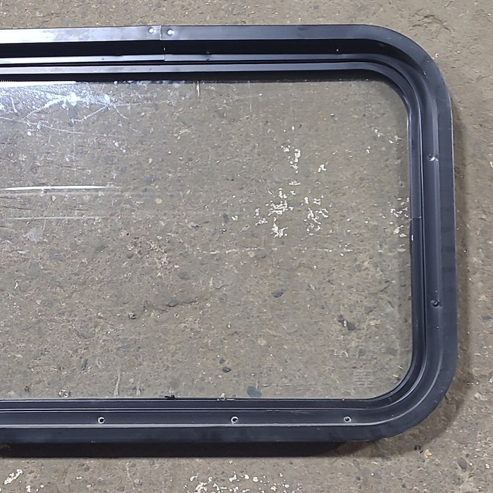 Used Black Radius Non Opening Window : 24 1/4" W x 16 3/4" H x 1 7/8" D