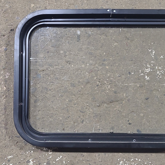 Used Black Radius Non Opening Window : 24 1/4" W x 16 3/4" H x 1 7/8" D