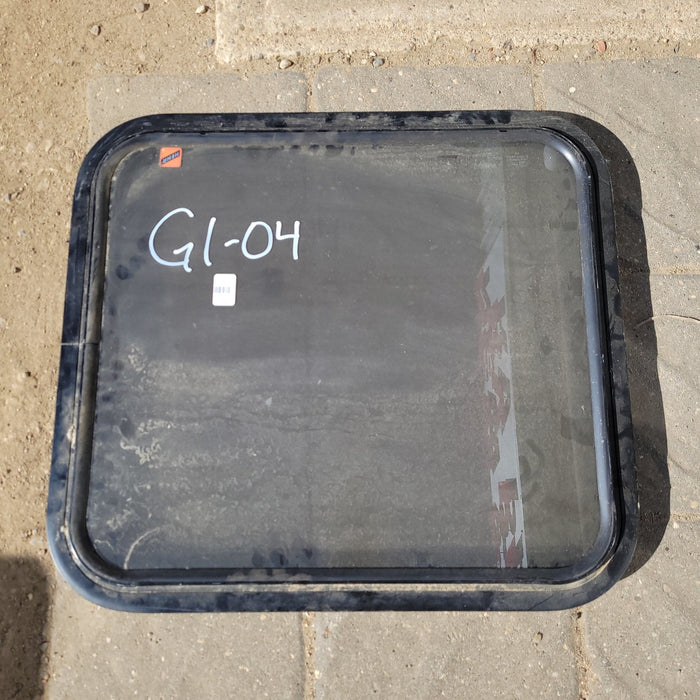 Used Black Radius Non-Opening Window : 24 1/4 X 22 X 2" D