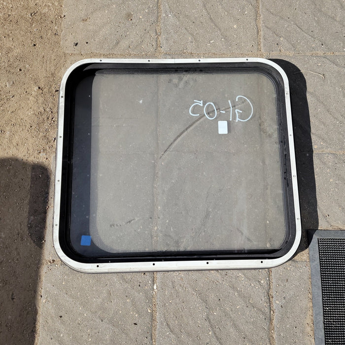 Used Black Radius Non-Opening Window : 24 1/4 X 22 X 2" D