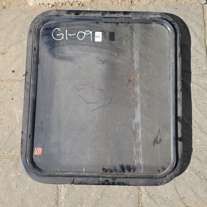 Used Black Radius Non-Opening Window : 24 1/4 X 22 X 2" D